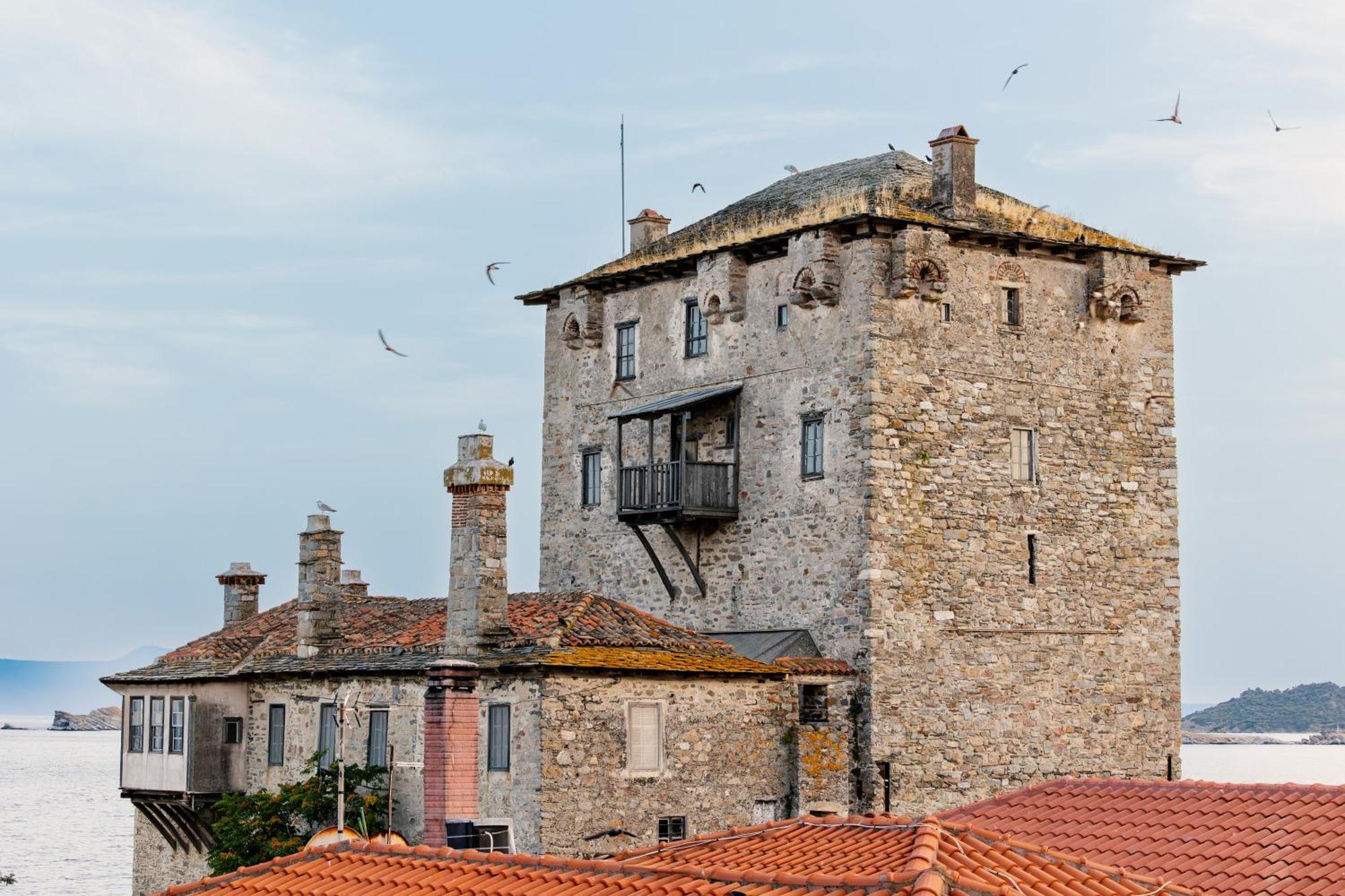 Athos Guest House Pansion Ouranoupoli Bagian luar foto